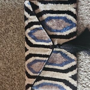 Elegant Blue and Black Clutch with Tassel